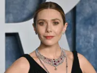 Elizabeth Olsen at the 2023 Vanity Fair Oscar Party at the Wallis Annenberg Center. BEVERLY HILLS^ CA. March 12^ 2023