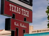 Texas Tech University NCAA Football Jones ATT Stadium Red Raiders logo Lubbock^ Texas - June 5^ 2021