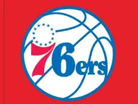 Philadelphia 76ers Logo with red background