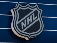 The NHL Logo is seen on the facade of a building. San Francisco^ CA - Sept 1 2025