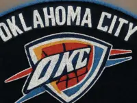 OKLAHOMA CITY THUNDER CHENILLE ALL IN RHINESTONES AS PATCH