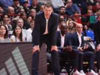 Tiago Splitter follows the action in the bench in 2nd quarter during basketball game EA7 Emporio Armani Milan vs Paris Basketball^ EuroLeague 2024-2025 Round 2 Italy^ Milan^ 10- 11-2024