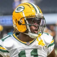 Green Bay Packers wide receiver Jayden Reed #11 warms up prior to an NFL football game against the Los Angeles Rams at SoFi Stadium^ Sunday^ Oct. 6^ 2024^ in Inglewood^ Calif.