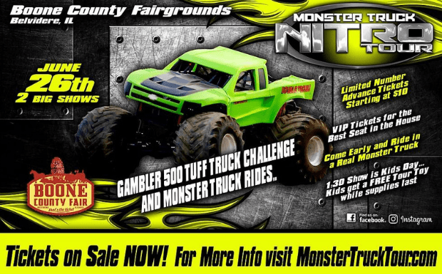 Monster Truck Nitro Tour This Saturday at the Boone County Fairgrounds