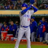 Chicago Cubs outfielder Cody Bellinger against the Oakland Athletics at the Oakland Coliseum; April 18^ 2023 - Oakland^ California: