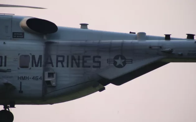 US Marine Corps Sikorsky CH-53E Super Stallion Heavy lift Helicopter taking off
