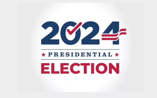 Logo symbol icon design for American (USA) Presidential 2024 election year.