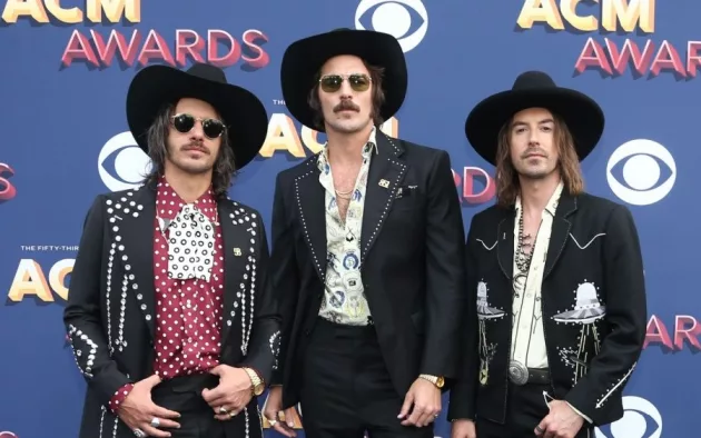 (L-R) Cameron Duddy^ Mark Wystrach and Jesse Carson of Midland attend the 53rd Annual Academy of Country Music Awards on April 15^ 2018 at the MGM Grand Arena in Las Vegas^ Nevada.
