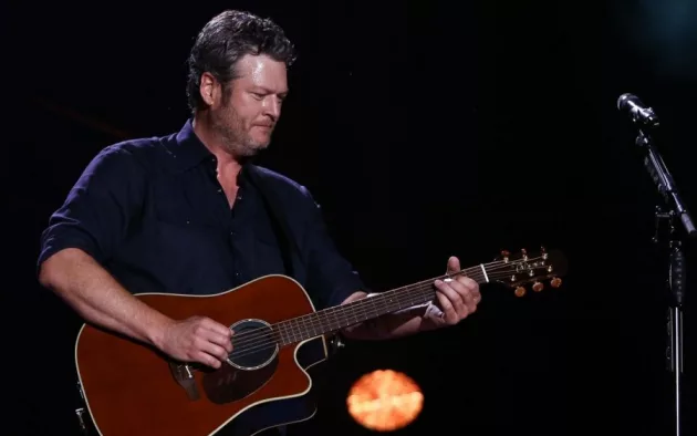 Blake Shelton performs in concert during the 2017 CMA Music Festival on June 9^ 2017 at Nissan Stadium in Nashville^ Tennessee.