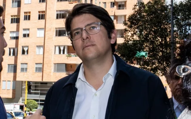 Miguel Uribe Turbay at the Citizen protest in front of the Ministry of Health against the Health Reform. Bogota^ Colombia - 14th November 2023