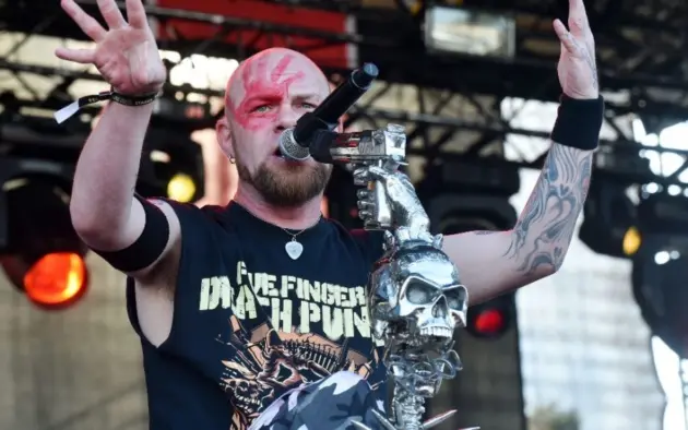 Singer Ivan Moody of Five Finger Death Punch during performance at festival Rock for People in Hradec Kralove^ Czech republic^ July 4^ 2016.