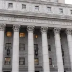 View of Thurgood Marshall United States Courthouse where Ghislaine Maxwell trial has been heard New York^ NY - december 21^ 2021