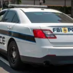 FBI agents in Washington DC. Police FBI car patrolling the streets of the capital. FBI vehicle near the U.S. Capitol. Federal agents. Criminal activity in DC. FBI car near Capitol Hill. Police