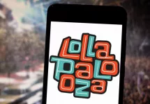 Lollapalooza Music Festival logo on the mobile device. March 26^ 2019^ Brazil