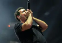Vocalist Serj Tankian of System Of A Down during presentation at Rock in Rio 2015 in Rio de Janeiro^ Brazil. Rio de Janeiro^ September 25^ 2015