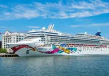 Norwegian Jewel by Norwegian Cruise Line docked at Boston Cruise Port in Seaport District^ city of Boston^ Massachusetts MA^ USA. MAY 16^ 2025
