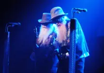 Guitarist Billy Gibbons and bassist Dusty Hill of ZZ Top perform at a concert in New York City. New York^ NY/USA - September 13^ 2010