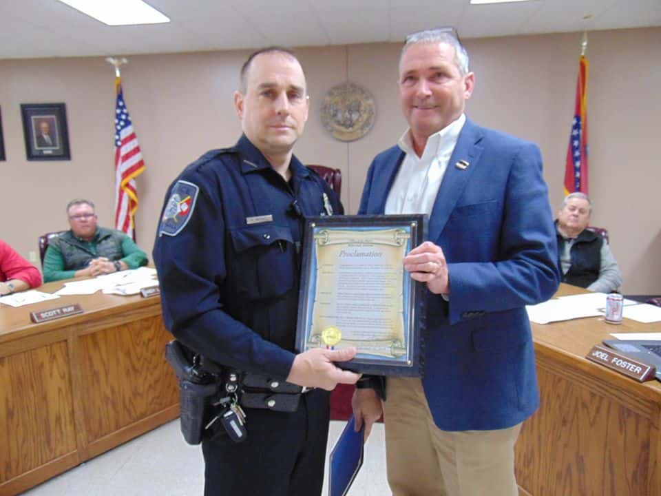 WHPD Officer Harley Herron recognized by the State of Arkansas and City ...