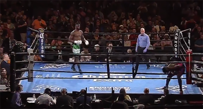 Boxer Walks out of Ring