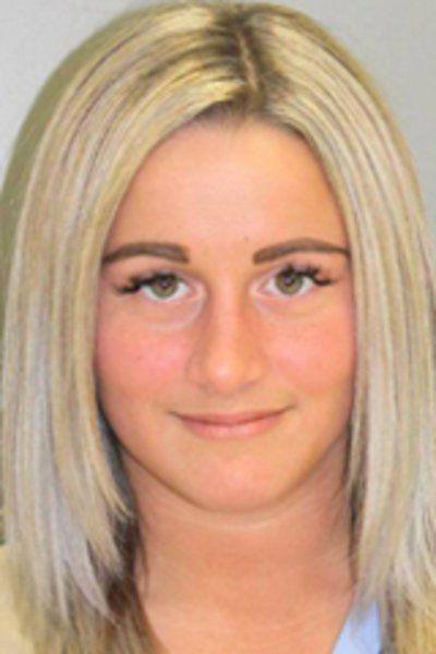 mugshot of blonde woman