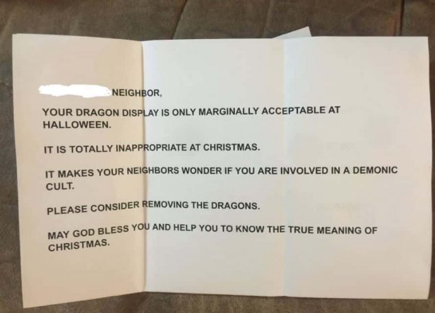 neighbor dragon display letter