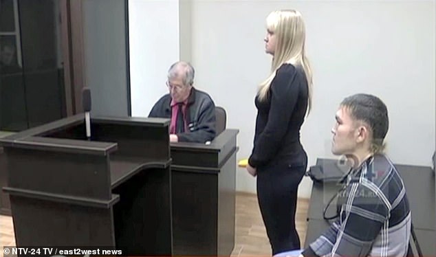 man and woman in court room