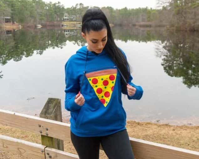 pizza pocket hoodie girl