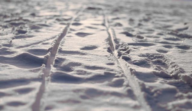 sleigh tracks in snow
