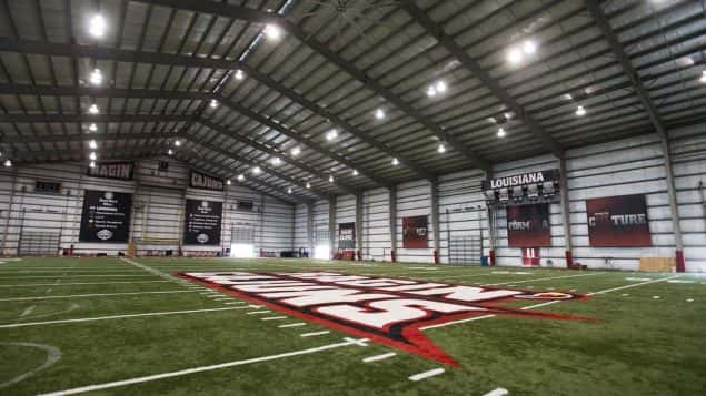 ragin cajuns football leon moncla indoor practice facility