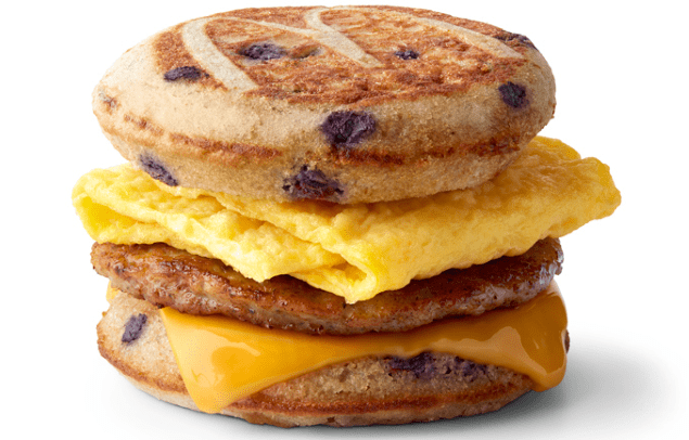 blueberry sausage egg cheese mcgriddle