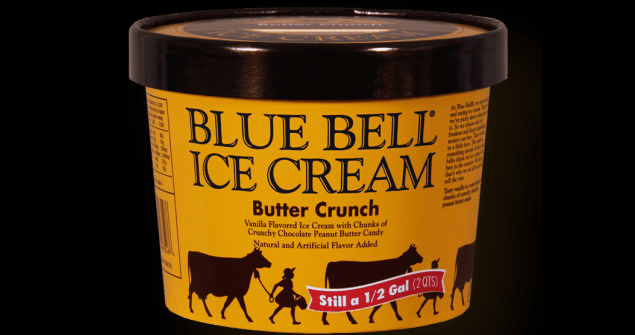 blue bell butter crunch half gallon of ice cream