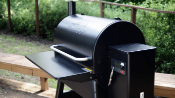 traeger pellet grill outside