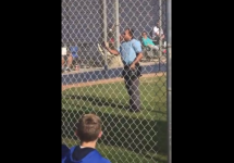 umpire arguing with parents on youth baseball field