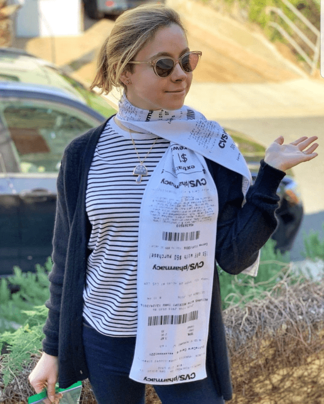 cvs receipt scarf blonde model