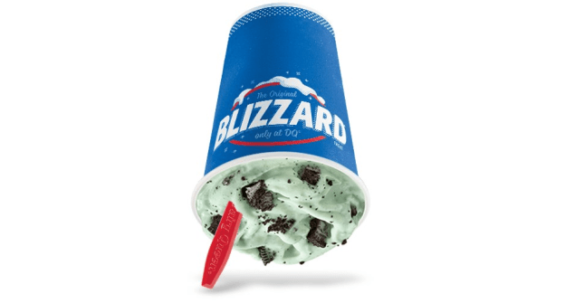 dairy queen mint oreo blizzard upside down