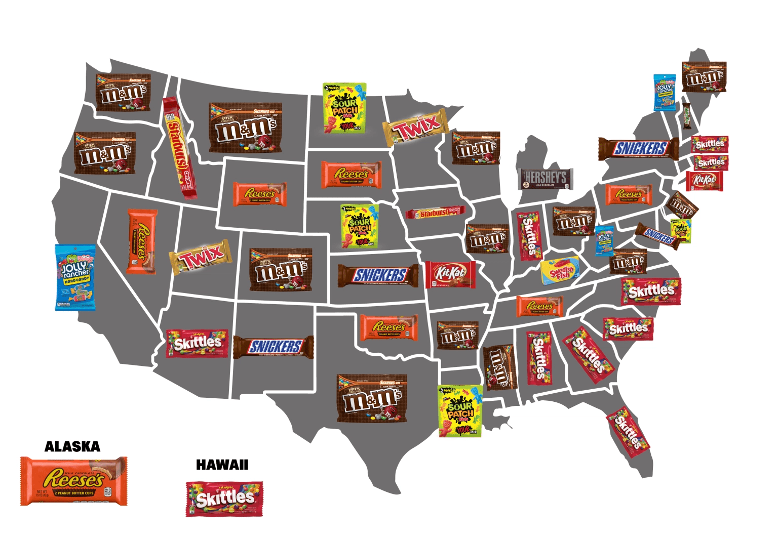 Most Popular Candy in Every State Big 102.1 KYBGFM